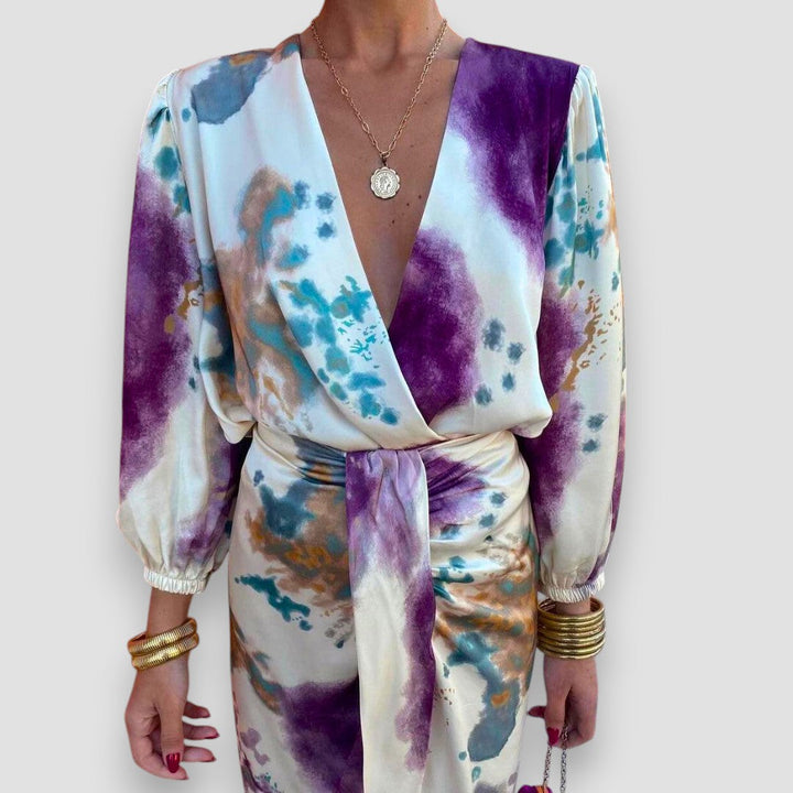 Luryn™ | Elegante Jurk met V-hals en Tijdloos Ontwerp