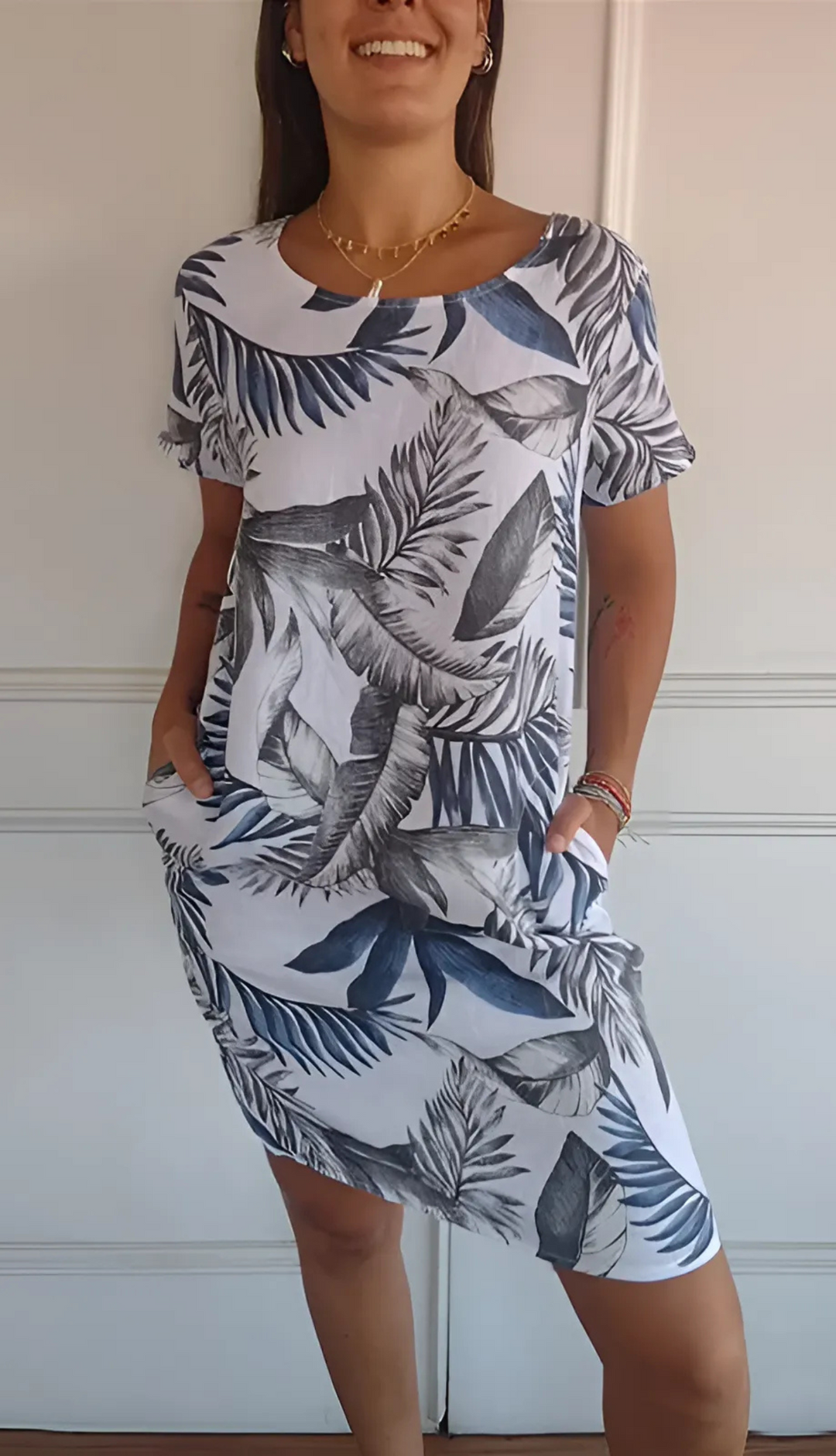 Tario™ | Elegante Comfortabele Jurk met Ronde Hals