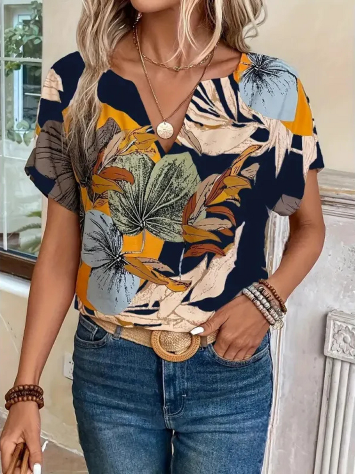 Elia™ | Knop Blouse Bloemen Elegantie