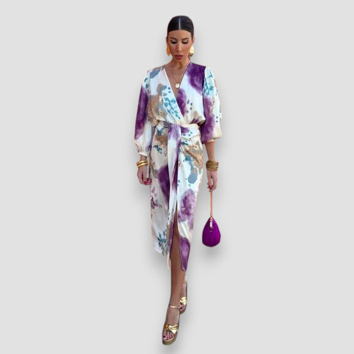 Luryn™ | Elegante Jurk met V-hals en Tijdloos Ontwerp