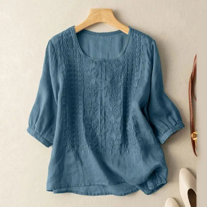 Tyla™ | Blouse Relaxed Brodée Élégante