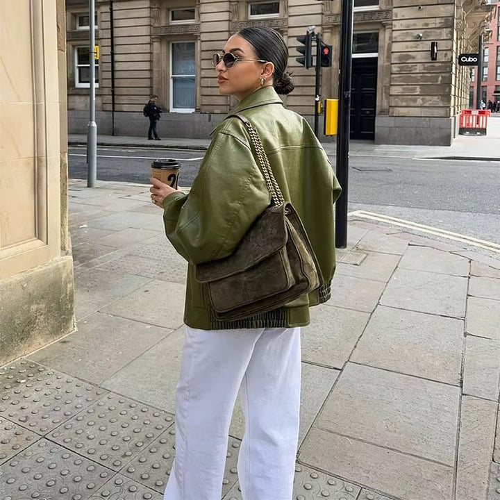 Orvin™ | Oversized Leren Jas met Stedelijke Elegantie