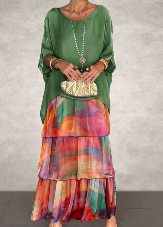 Solmora™ | Maxi Jurk met Ruime Ronde Hals