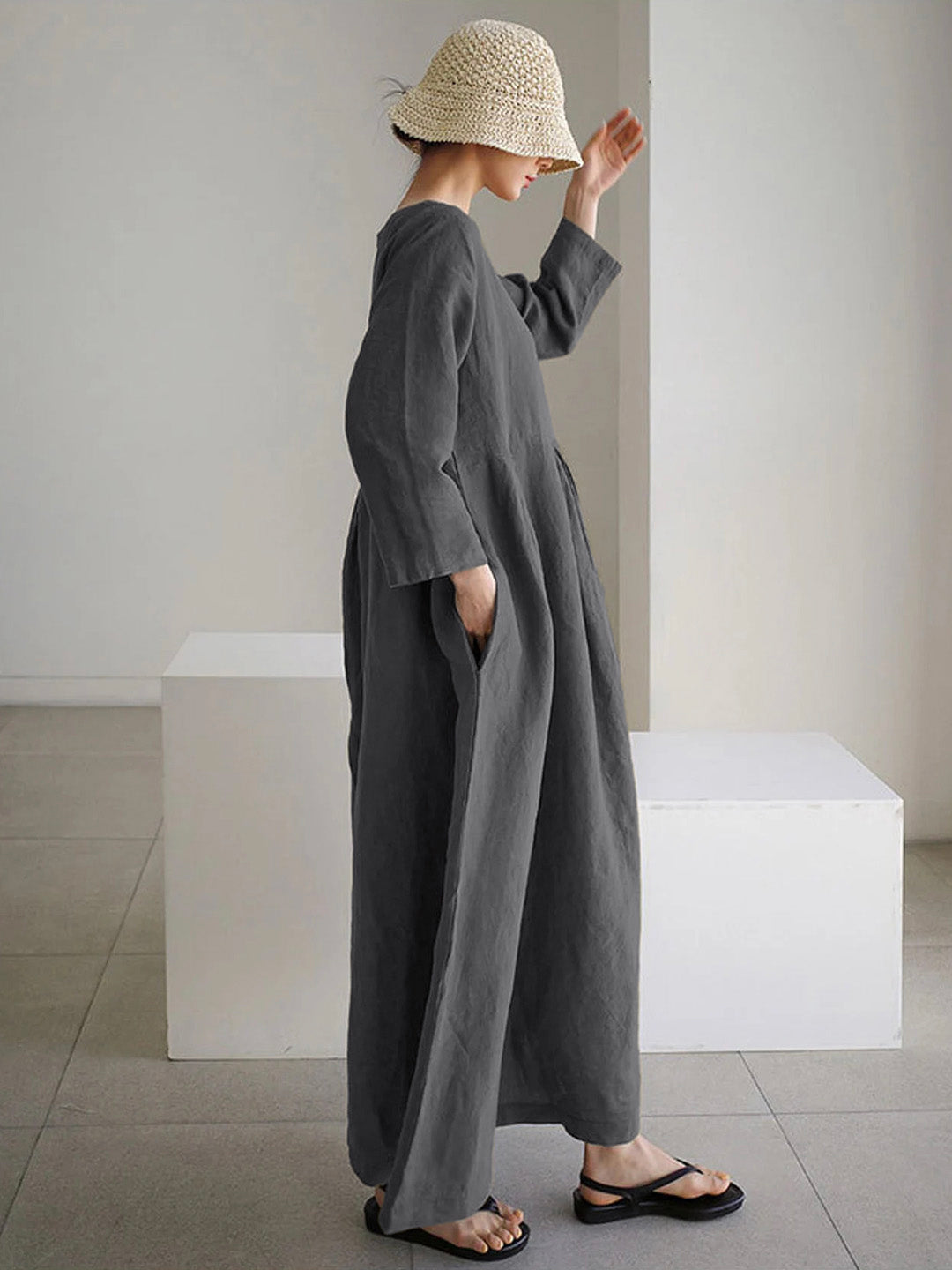 Vente™ | Elegante Ruime Jurk met Zakken