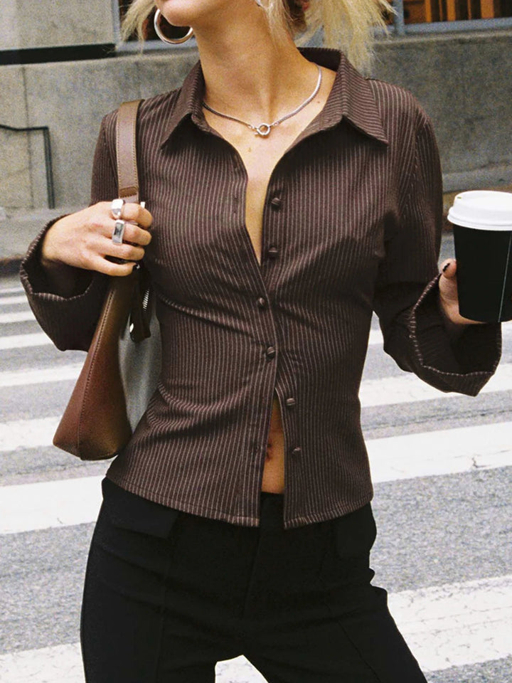 Zypharia™ | Retro Elegante Blouse met Knopen